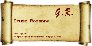 Grusz Rozanna névjegykártya